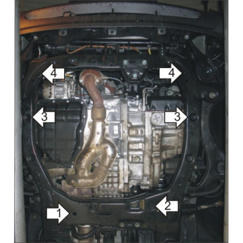 Защита Картера двигателя, КПП MOTODOR для Hyundai ix55 2008-2013, Сталь 2 мм - Арт. 928