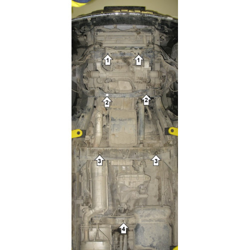 Защита Картера двигателя, КПП, Раздаточной коробки MOTODOR для Nissan Navara 2004-2010, Сталь 2 мм - Арт. 1450