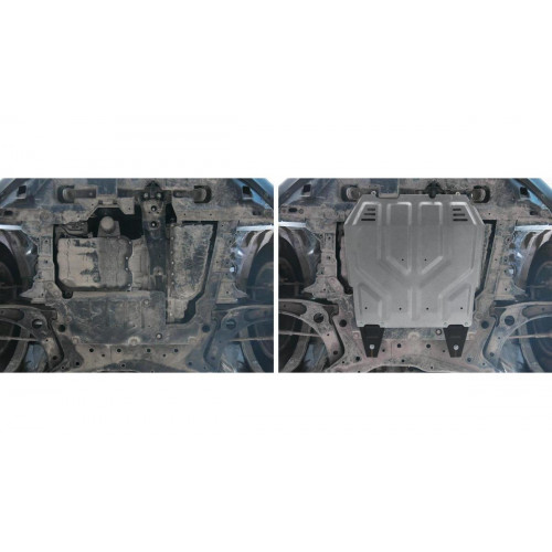 Защита Картера двигателя, КПП Rival для Citroen C-Crosser 2007-2013 I, Алюминий 3 мм - Арт. 333.4037.1