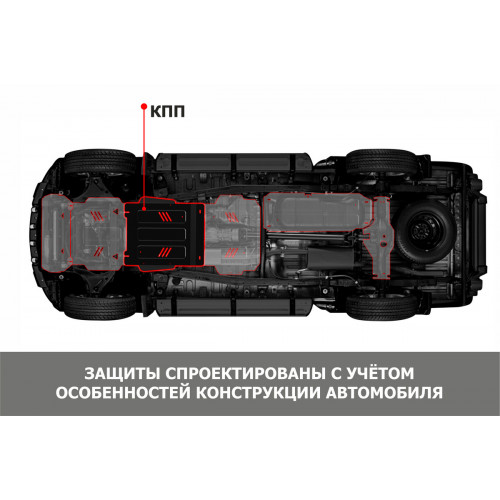 Защита КПП АвтоБроня для JAC T9 2024- I, Сталь 45778 мм - Арт. 111.09218.1