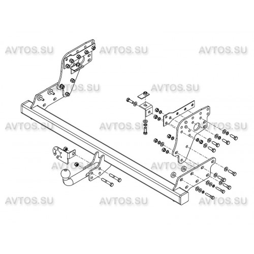 Фаркоп Avtos на MITSUBISHI L-200 (в т.ч. удлин. кузов) 2015- Арт.MI 28