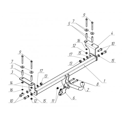 Фаркоп Avtos на NISSAN Qashqai 2006-2014 Арт.NS 13