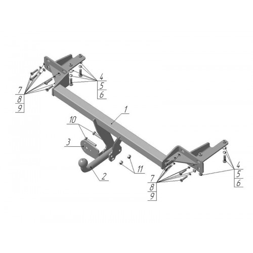 Фаркоп Avtos на NISSAN Almera Classic 2007-2013 Арт.NS 14