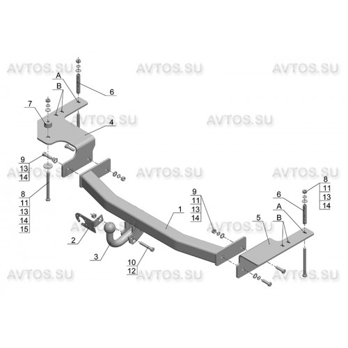 Фаркоп Avtos на TOYOTA Land Cruiser (J200 ) 2007- Арт.TY 28
