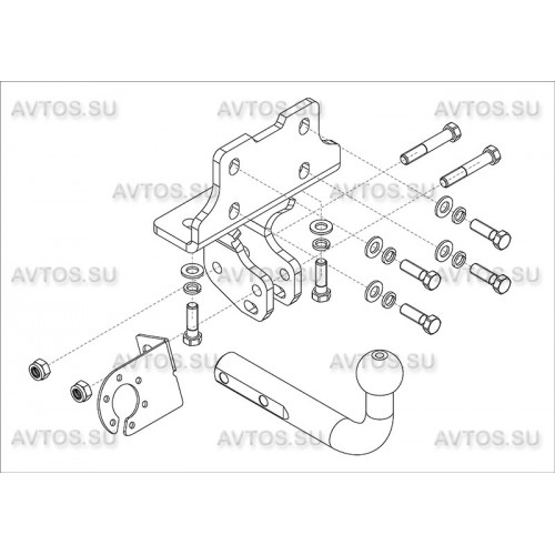 Фаркоп Avtos на TOYOTA LC J120 Prado 2002-2009 Арт.TY 42