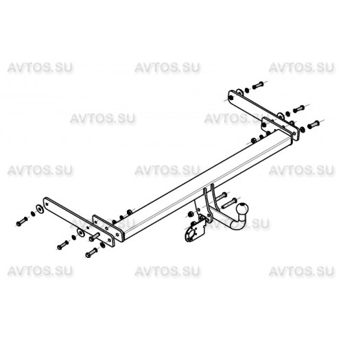 Фаркоп Avtos на VOLKSWAGEN Tiguan 2007-2016 Арт.VW 23